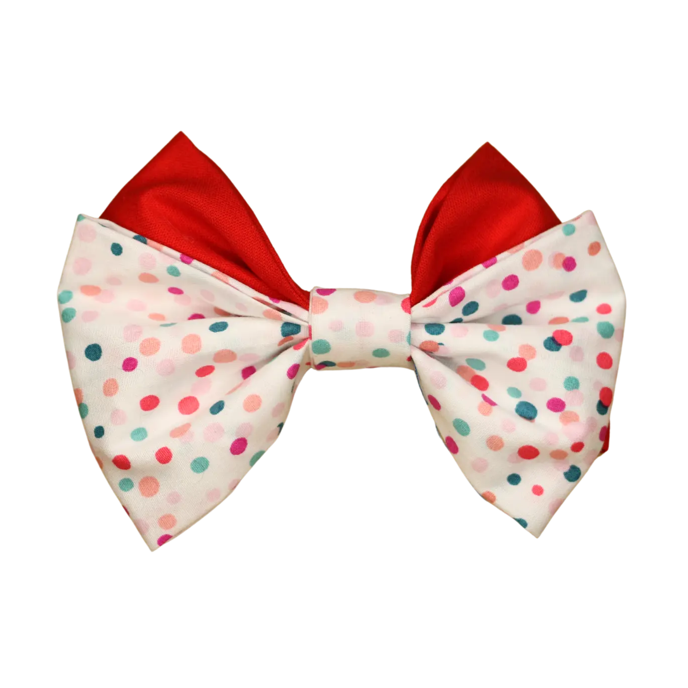 Large Red and multicolor Dot Bow Smunchies.com.au